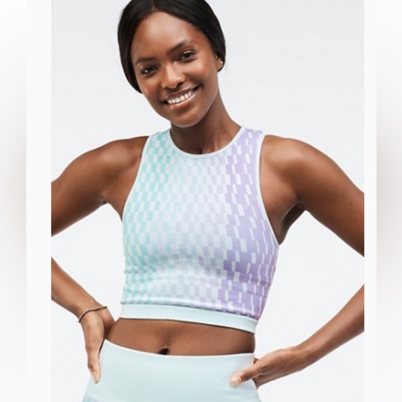 Fabletics Crop Tank in aqua/lavender (size S) - Picture 2 of 6